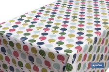 Rollo de hule con diseño de manzanas de colores | Mantel de PVC | Medidas: 1,40