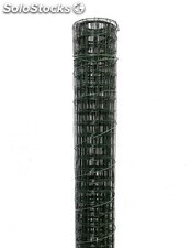 Rollo de malla metálica plastificada cuadrada verde cierre de alambre para