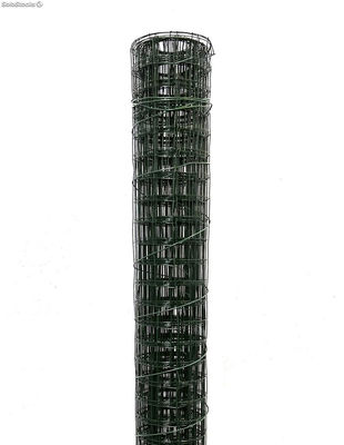 Rollo de malla metálica plastificada cuadrada verde cierre de alambre para