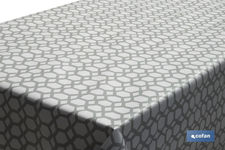 Rollo de mantel antimanchas de estampado digital con diseño de hexágonos | 50 %