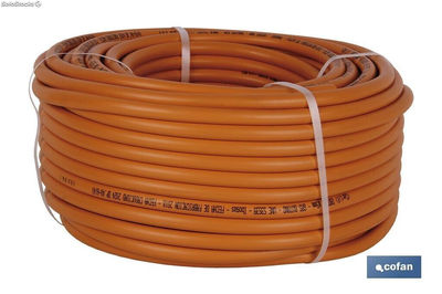 Rollo de Tubo de Gas Butano Flexible | Disponible en color naranja | Medidas: 8