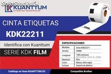 Rollo KDK22211 Etiqueta Film Blanco Letra Negra 29MM