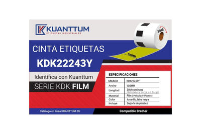 Rollo KDK22243Y Etiqueta Film Amarillo 100MM x 30M