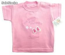 Ropa para bebés - remera bebé, con bordado central de nena