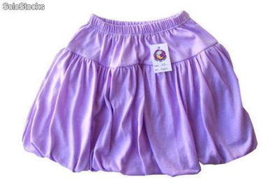 Ropa para niños - pollera de moda lisa, modelo globo