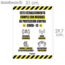Rotulacion Cartel Cumple Normas Covid19 Adhesivo Tamaño Folio (A4 )