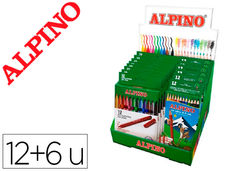 Rotulador alpino standard caja de 12 colores expositor de 12 unidades + 6 cajas