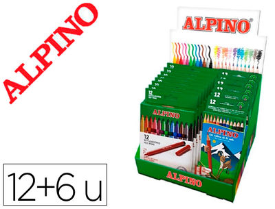 Rotulador alpino standard caja de 12 colores expositor de 12 unidades + 6 cajas