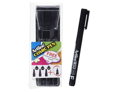 Rotulador artline comic pen calibrado micrometrico negro bolsa de 3 uds 0,2 0,4 - Foto 2