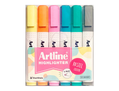 Rotulador artline fluorescente ek-660 colores pastel bolsa de 6 unidades colores - Foto 2