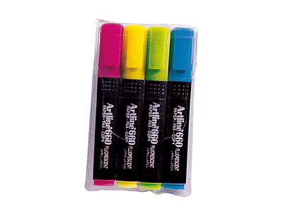 Rotulador artline fluorescente ek-660 punta biselada bolsa de 4 unidades colores - Foto 2