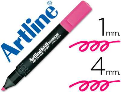 Rotulador artline fluorescente ek-660 rosa -punta biselada