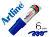 Rotulador artline marcador permanente ek-50 azul -punta biselada 6 mm -papel