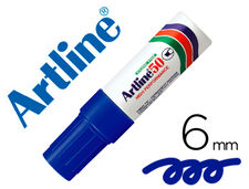 Rotulador artline marcador permanente ek-50 azul -punta biselada 6 mm -papel