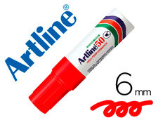 Rotulador artline marcador permanente ek-50 rojo -punta biselada 6 mm -papel