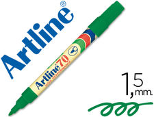 Rotulador artline marcador permanente ek-70 verde -punta redonda 1.5 mm -papel