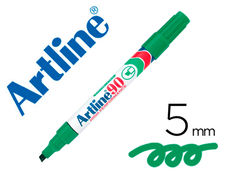 Rotulador artline marcador permanente ek-90 verde -punta biselada 5 mm -papel