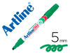 Rotulador artline marcador permanente ek-90 verde punta biselada 5 mm papel