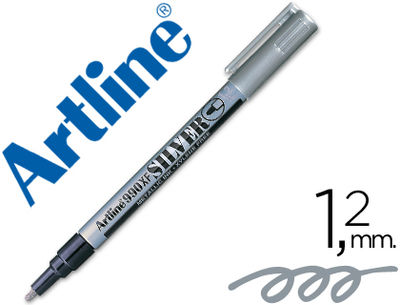Rotulador artline marcador permanente tinta metalica ek-990 plata -punta redonda