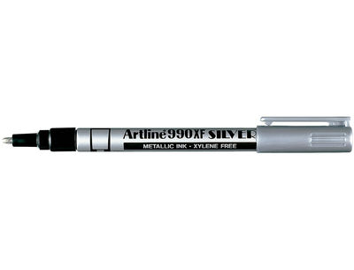 Rotulador artline marcador permanente tinta metalica ek-990 plata punta redonda - Foto 2