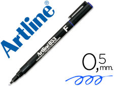 Rotulador artline retroproyeccion punta fibra permanente ek-853 azul -punta