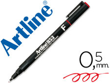 Rotulador artline retroproyeccion punta fibra permanente ek-853 rojo -punta