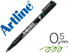 Rotulador artline retroproyeccion punta fibra permanente ek-853 verde -punta