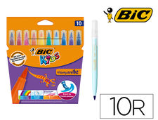 Rotulador bic kids visaquarelle estuche de 10 colores punta pincel tinta base de