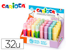 Rotulador carioca fluorescente color pastel expositor de 32 unidades colores