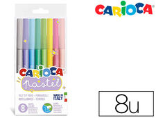 Rotulador carioca pastel blister de 8 colores surtidos
