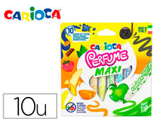 Rotulador carioca perfumado punta maxi lavable caja de 10 unidades colores