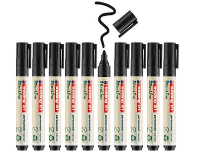 Rotulador edding 21 marcador permanente ecoline 90% reciclado color negro punta - Foto 3