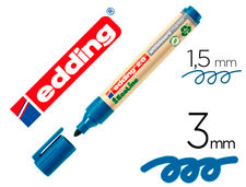 Rotulador edding 28 para pizarra blanca ecoline 90% reciclado color azul punta