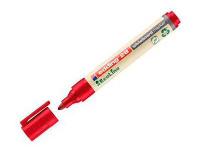 Rotulador edding 28 para pizarra blanca ecoline 90% reciclado color rojo punta - Foto 2