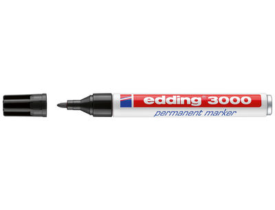 Rotulador edding marcador permanente 3000 negro punta redonda 1,5-3 mm - Foto 2