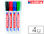 Rotulador edding para pizarra blanca 660 blister de 4 unidades colores surtidos - 1
