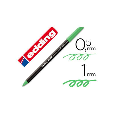 Rotulador Edding punta fibra 0.5mm verde (La caja contiene 10 unidades)