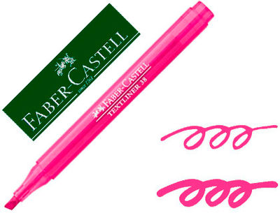 Rotulador faber fluorescente textliner 38 rosa