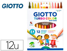 Rotulador giotto turbo color skin tones lavable punta bloqueada caja de 12