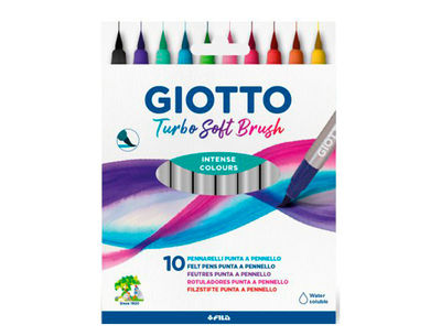 Rotulador giotto turbo soft brush punta de pincel caja de 10 unidades colores - Foto 2