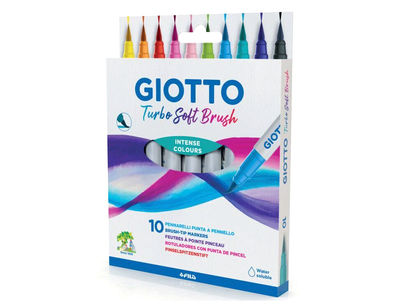 Rotulador giotto turbo soft brush punta de pincel caja de 10 unidades colores - Foto 3