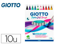 Rotulador giotto turbo soft brush punta de pincel caja de 10 unidades colores