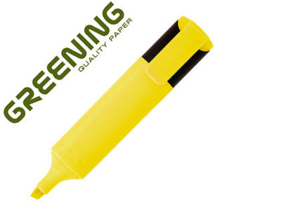 Rotulador greening fluorescente punta biselada amarillo