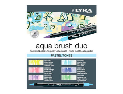 Rotulador lyra aqua brush acuarelable doble punta y pincel tonos pastel blister - Foto 3