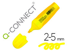 Rotulador q-connect fluorescente amarillo premium punta biselada con sujecion de