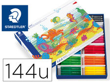 Rotulador staedtler color jumbo trazo 3 mm school pack de 144 unidades colores