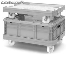 Roulbac - Chariot porte-bac 820x620x125 mm - 4 roues mobiles polyamide