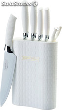 Royalty Line RL-6MSTK; Coltelli con supporto 6PCS Bianco