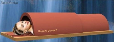 Royam-Dôme largeur 80 cm. avec table de massage fixe saumon et blanc