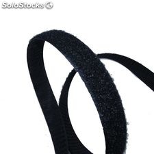 Ruban Velcro double, Mâle-Femelle, Hook&amp;Loop, Noir - Rouleau de 25m x 10mm